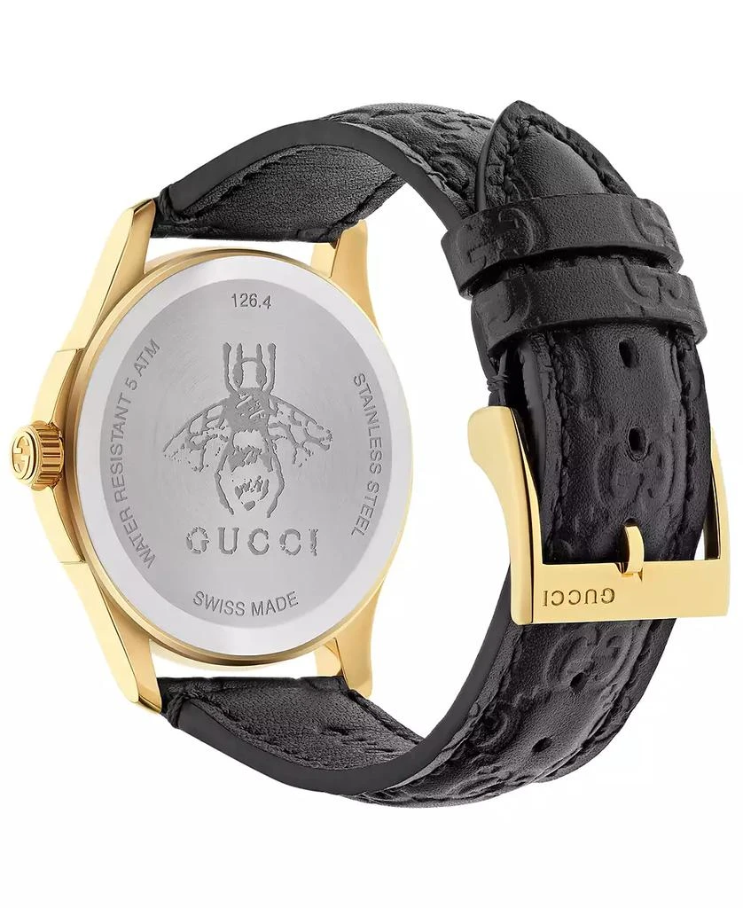 Gucci Men's G-Timeless Black Leather Strap Watch 38mm 3