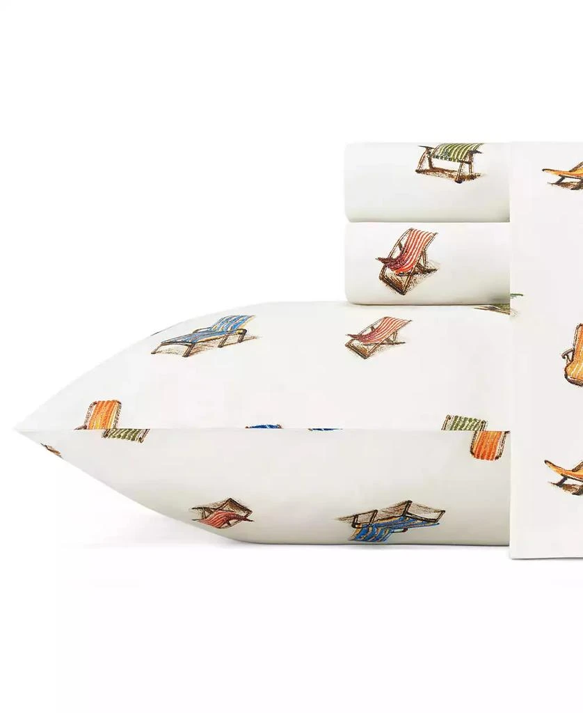 Tommy Bahama Tommy Bahama Beach Chairs Cotton Percale 4 Piece Sheet Set, Queen