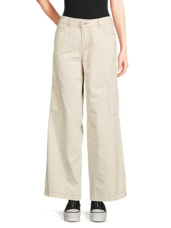 Kensie High Rise Wide Leg Cargo Pants 1