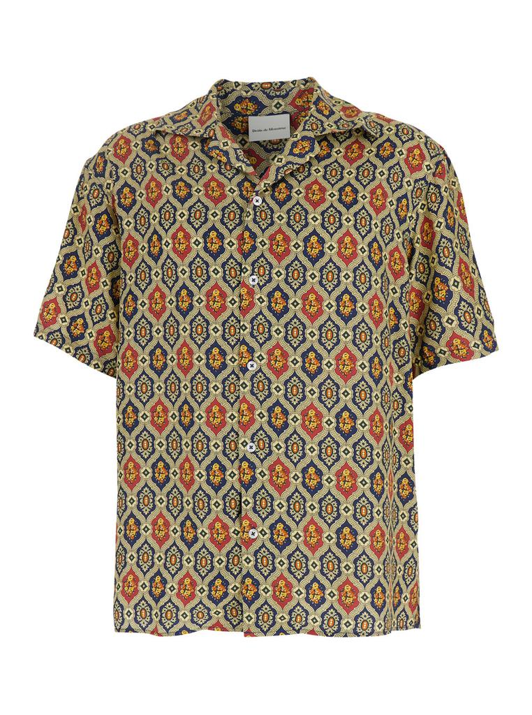 Drôle de Monsieur la Chemise Ornements Multicolor Shirt With All-over Printed Motif In Viscose Man
