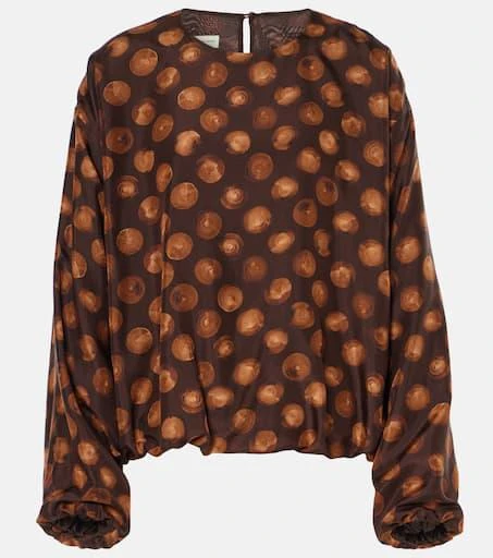 Dries Van Noten Printed satin blouse 1