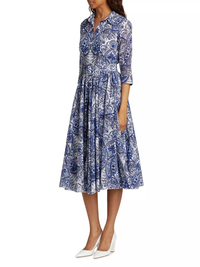 SAMANTHA SUNG Aster Paisley Cotton Shirtdress 4