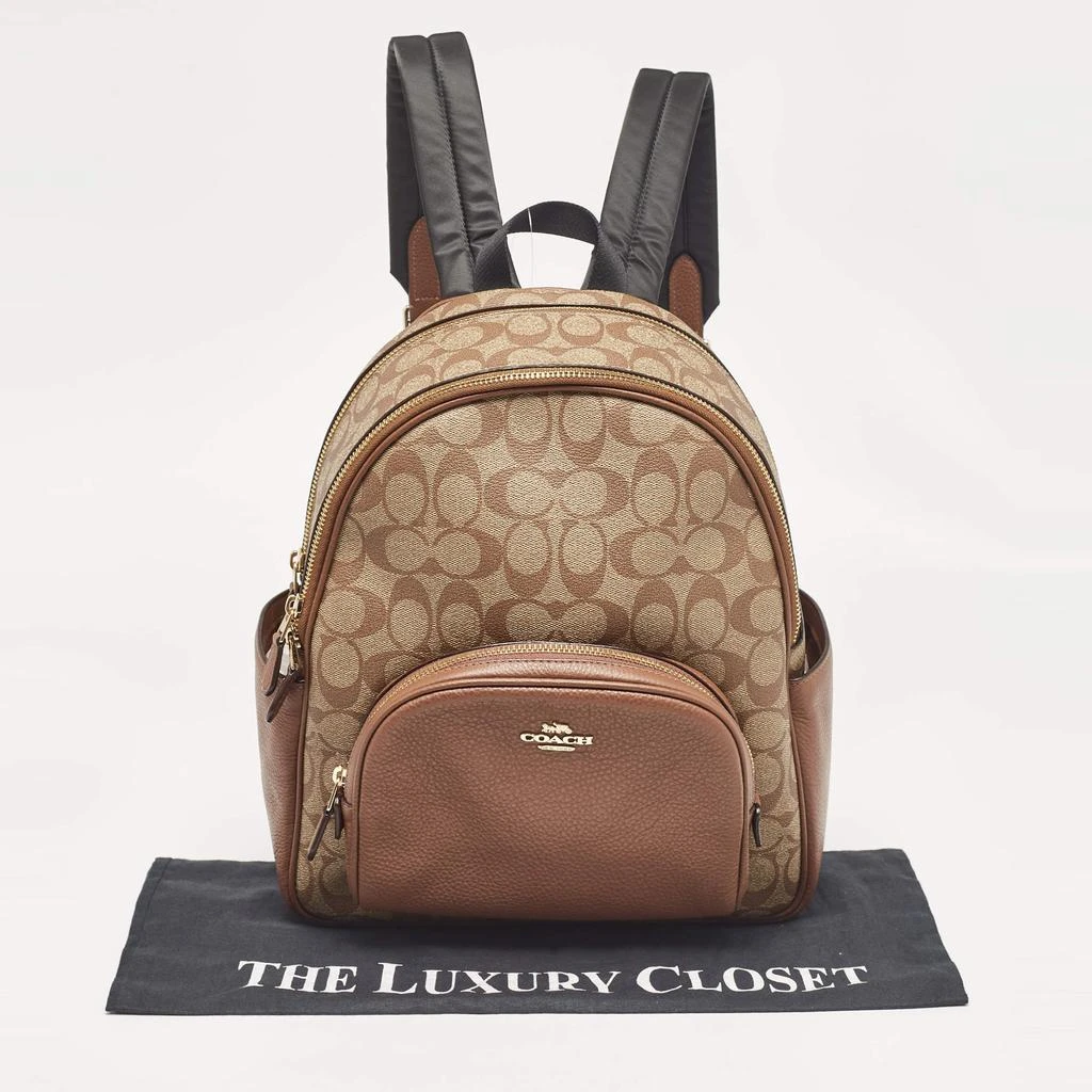 Coach Coach Brown/Beige Signature Coated Canvas and Leather Court Backpack 10