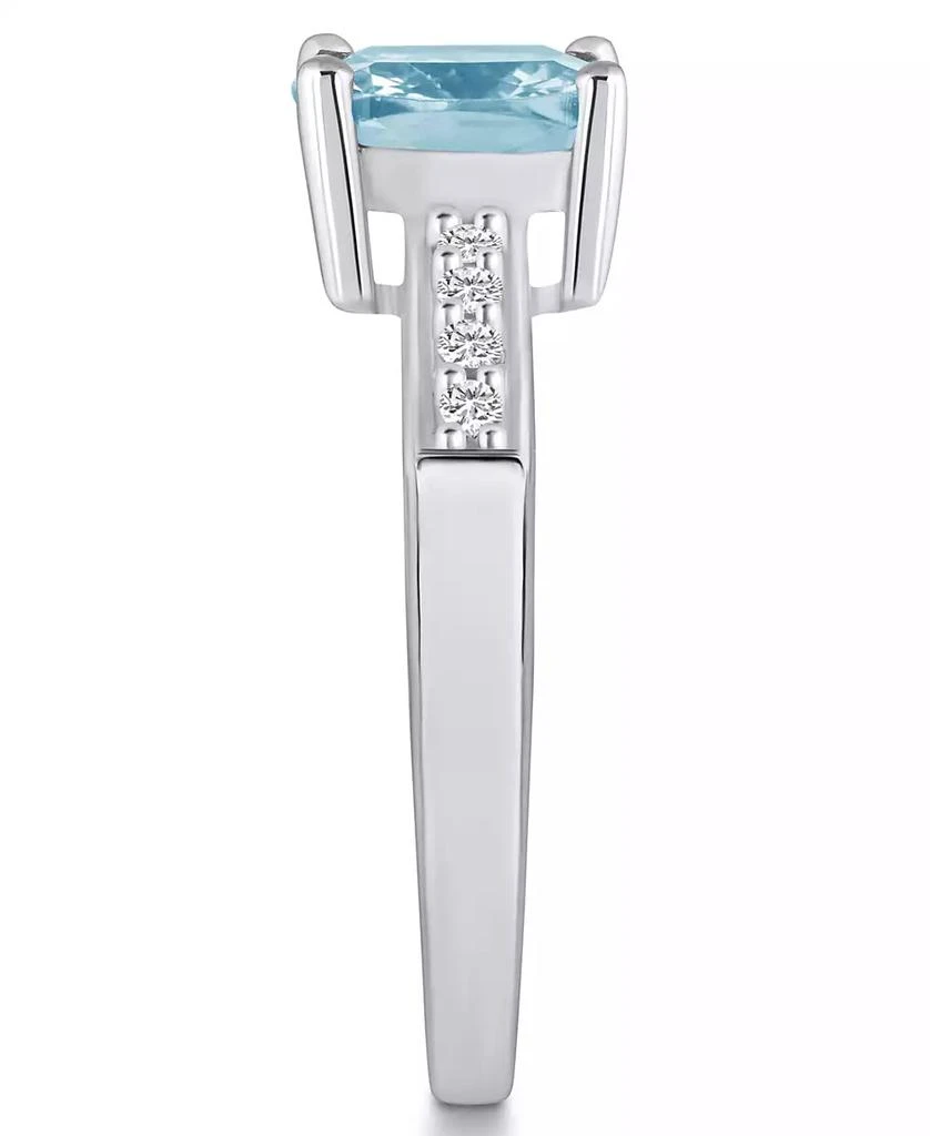 Macy's Aquamarine and Diamond Ring (2 ct.t.w and 1/8 ct.t.w) 14K White Gold 4