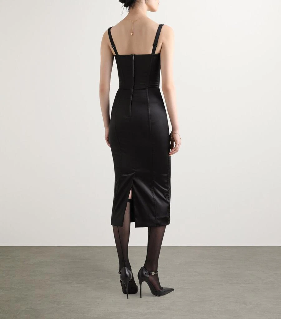 knee length dresses for ladies Satin Corset Midi Dress