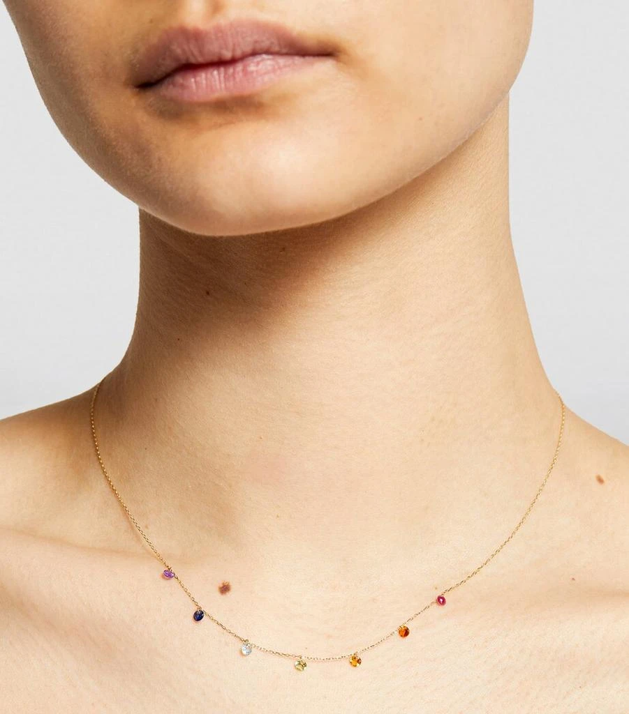 Persée Yellow Gold and Sapphire Chakra Necklace 4
