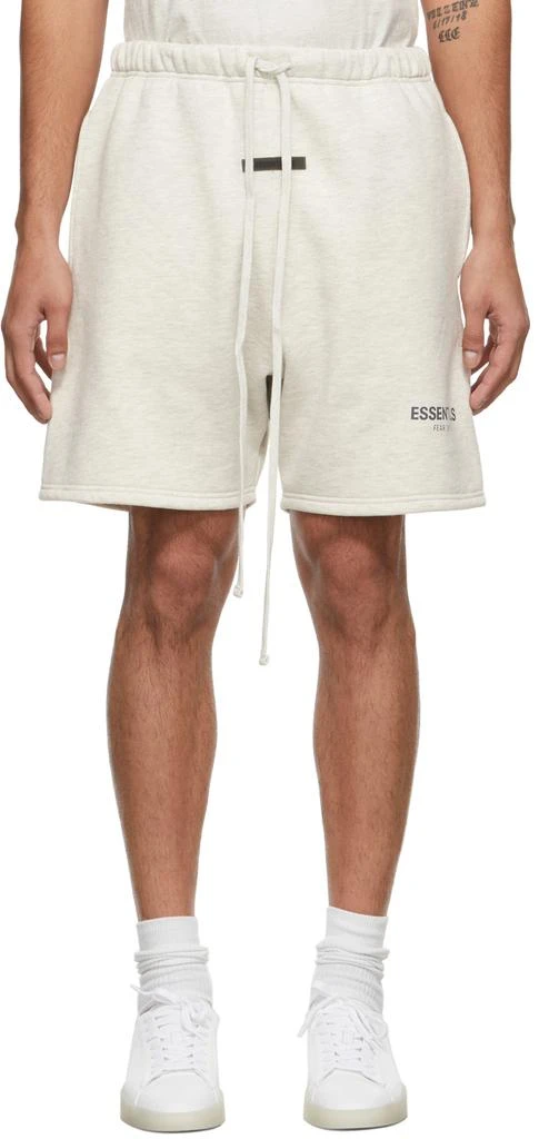 Essentials Off-White Fleece Shorts 1