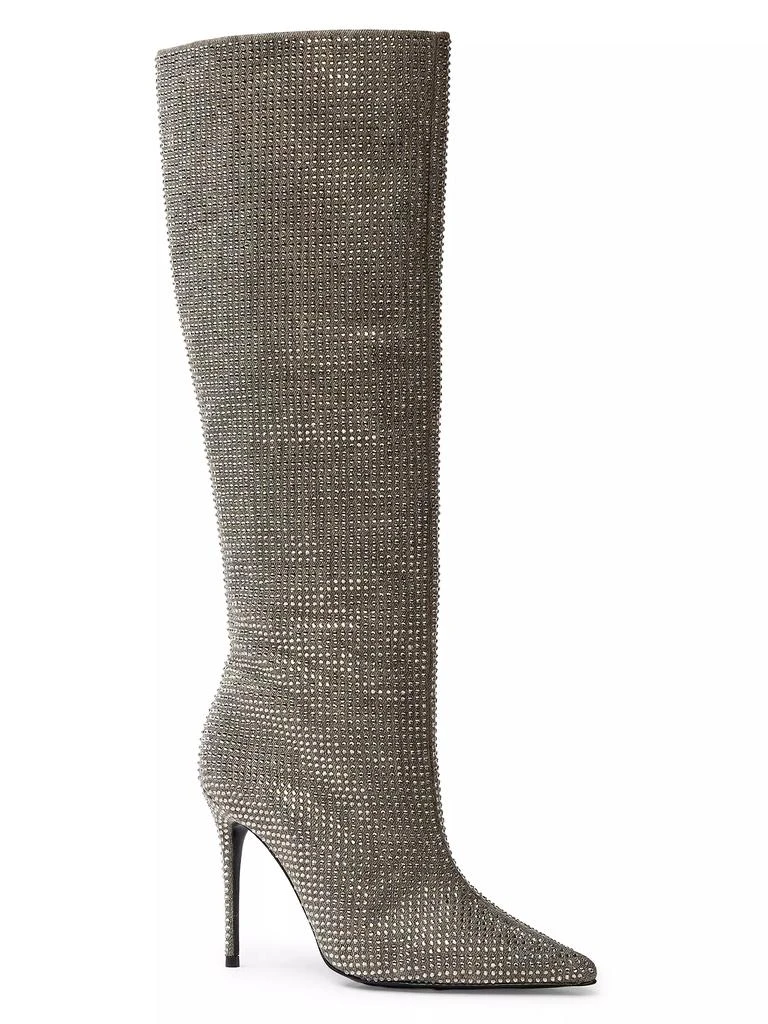 Black Suede Studio Ally 100 Denim Embellished Boot 3