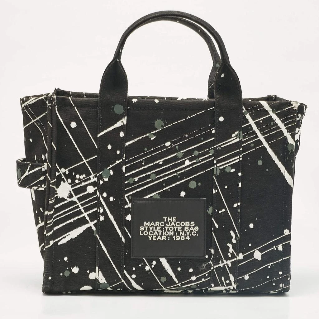Marc Jacobs Marc Jacobs Black Splatter Paint Print Canvas Medium The Tote Bag 4