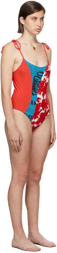 Rave Review SSENSE Exclusive Red & Blue Ophie One-Piece Swimsuit