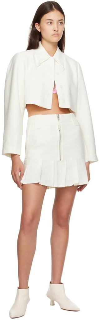 Ganni Off-White Slub Blazer 4