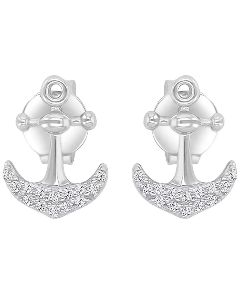 Macy
s Diamond Accented Anchor Stud Earrings 2