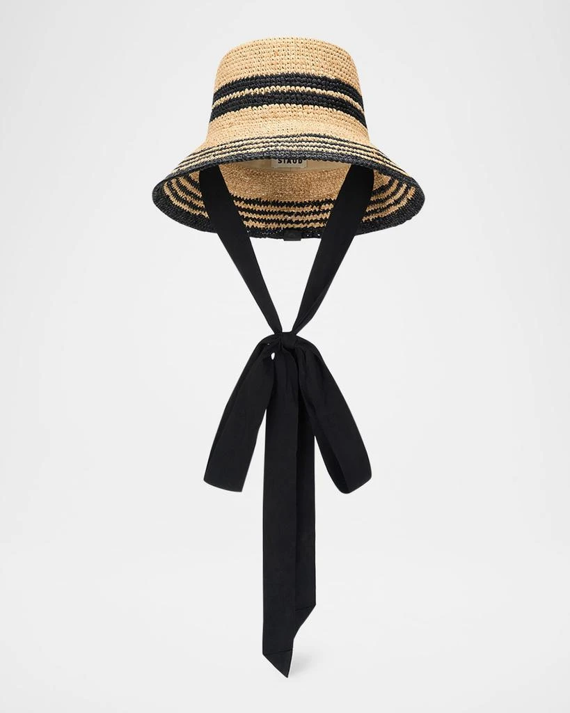 Staud Rita Bucket Straw Crochet Hat Shop Rita Ribbon Bucket Hat on Sale at BeyondStyle – Get 50  main image 2