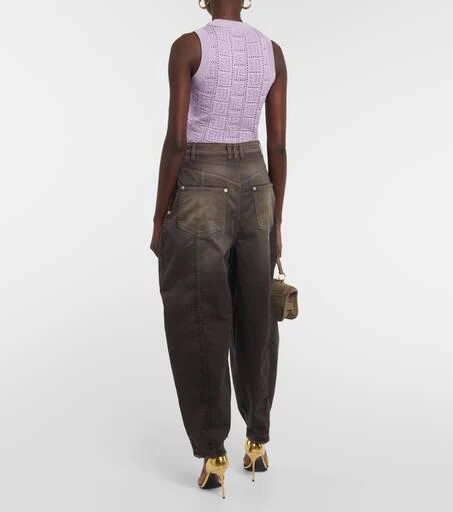 Balmain Faded high-rise wide denim jeans 3