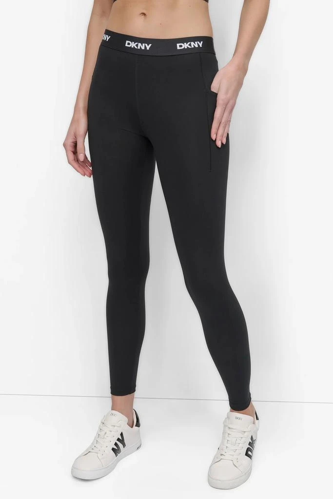 DKNY CROPPED MID-RISE LOGO-WAIST LEGGING 5