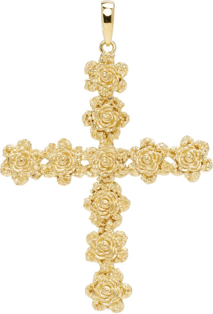 Veneda Carter Gold Flower Cross Pendant