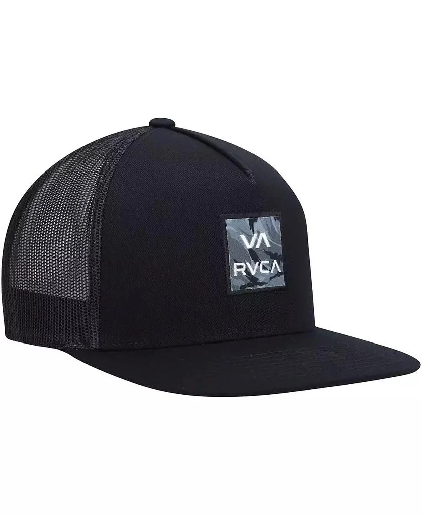 RVCA Men's Black Wordmark VA ATW Print Trucker Snapback Hat 3