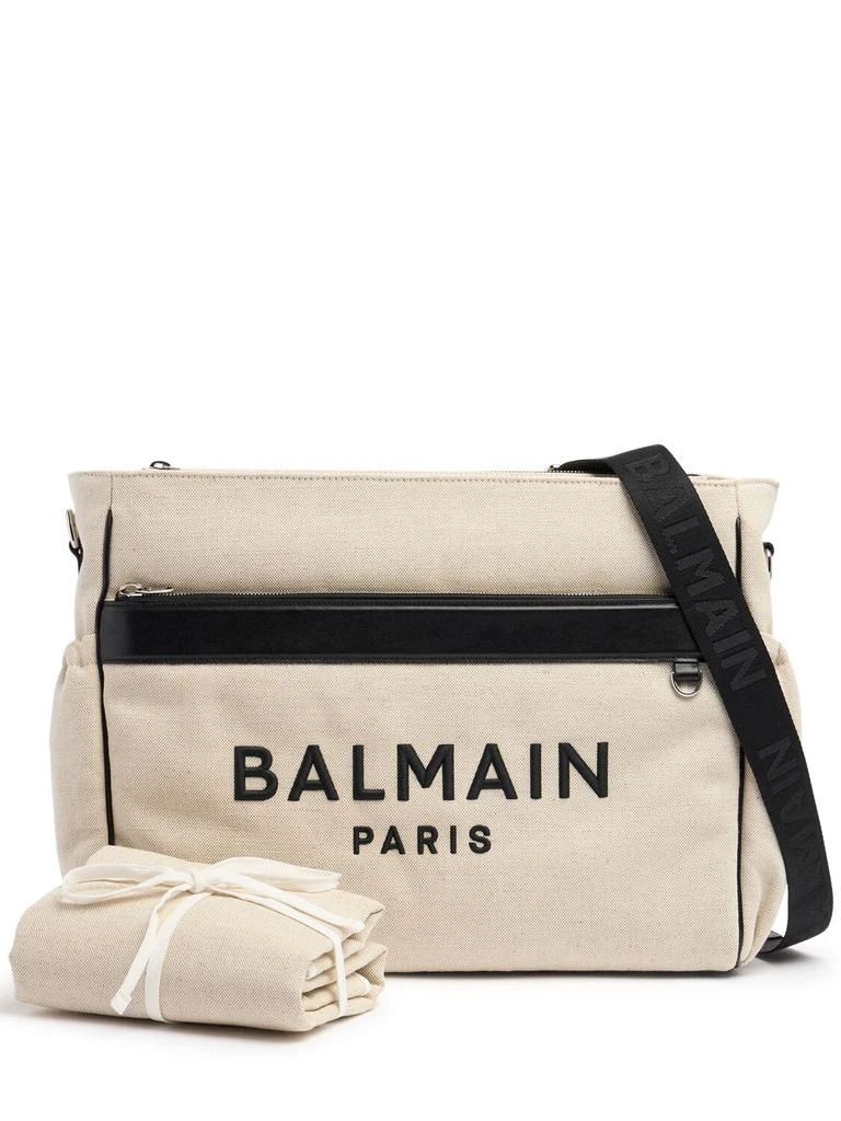 Balmain Cotton Canvas Changing Bag W/ Logo 1