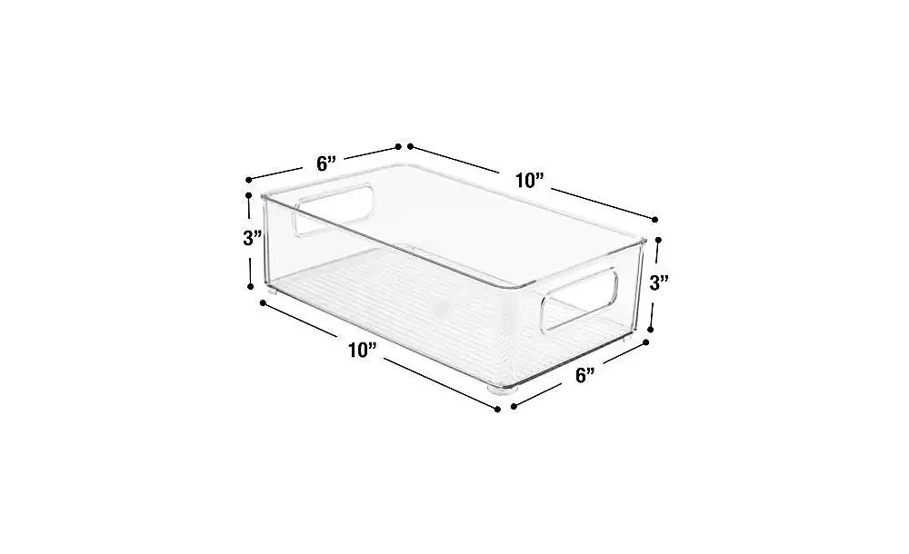 Sorbus 4 Pack Medium Stackable Clear Storage Bins with Handles 5