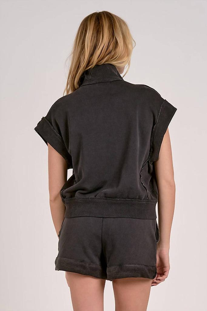 Elan Elan - Cap Sleeve Zip Up Vest