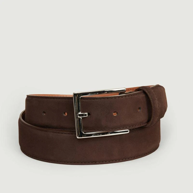 Maison Boinet Nubuck Leather Belt Solène Brown Belt • Maison Boinet main image 4