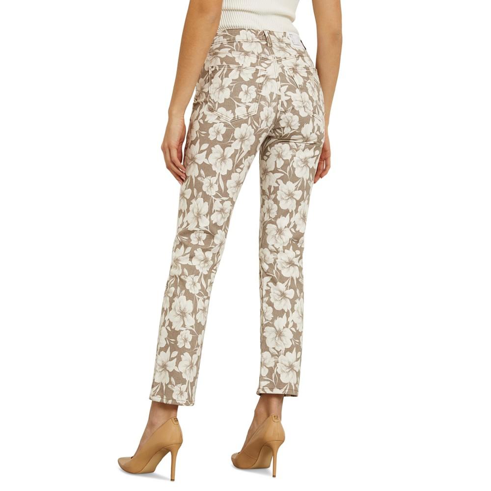 GUESS Women's Girly Floral-Print Skinny-Straight Jeans
