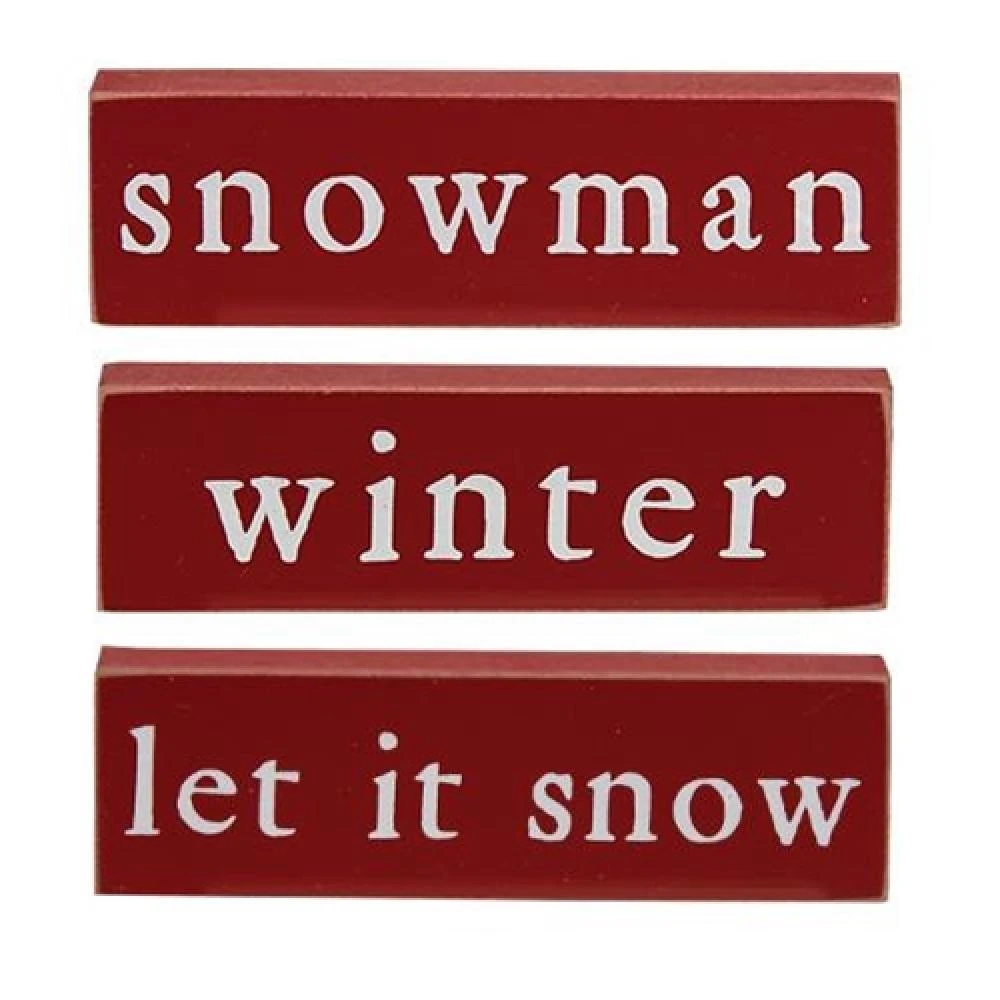 Hivvago Let It Snow Winter or Snowman Thin Mini Block 3 Asstd.