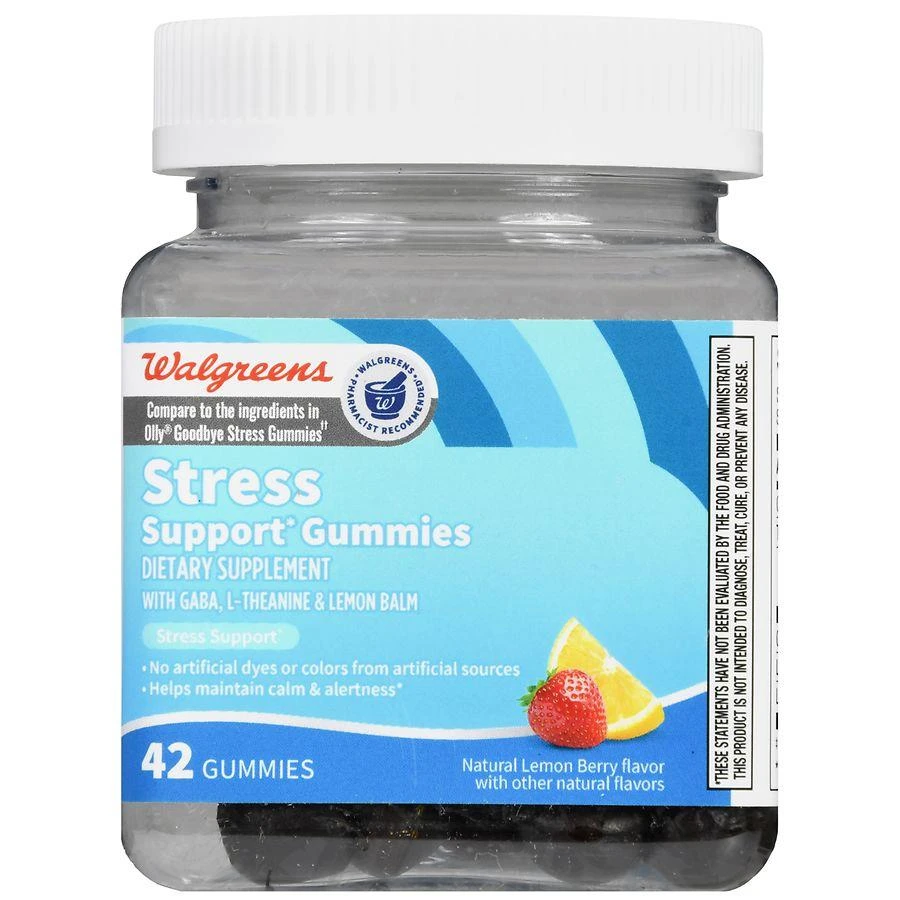 Walgreens Stress Support Gummies (21 days) Natural Lemon Berry 2