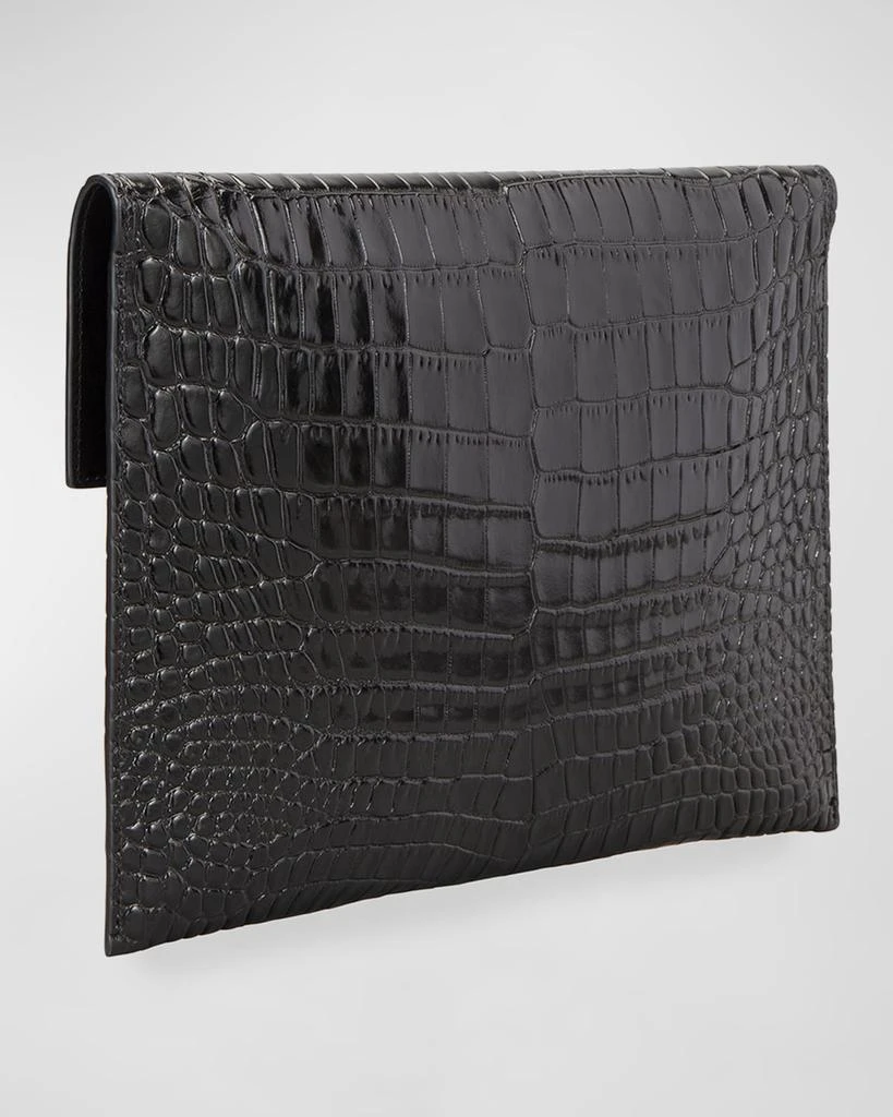 Alexander McQueen Skull Mock-Croc Envelope Clutch Bag 3