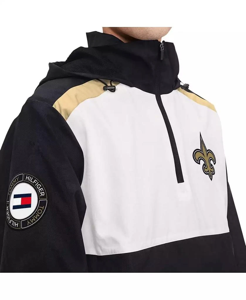 Tommy Hilfiger Men's Black, White New Orleans Saints Carter Half-Zip Hooded Top 2