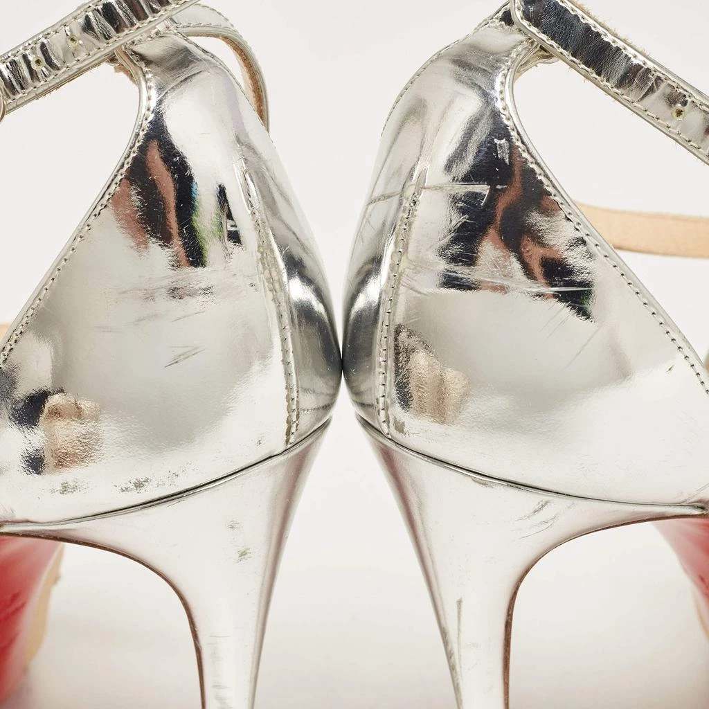 Christian Louboutin Christian Louboutin Silver Leather and Mesh Twistissima Strass Pumps Size 40.5 8