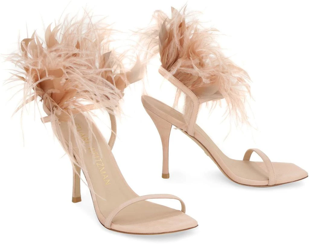 STUART WEITZMAN STUART WEITZMAN PLUME SUEDE SANDALS 3