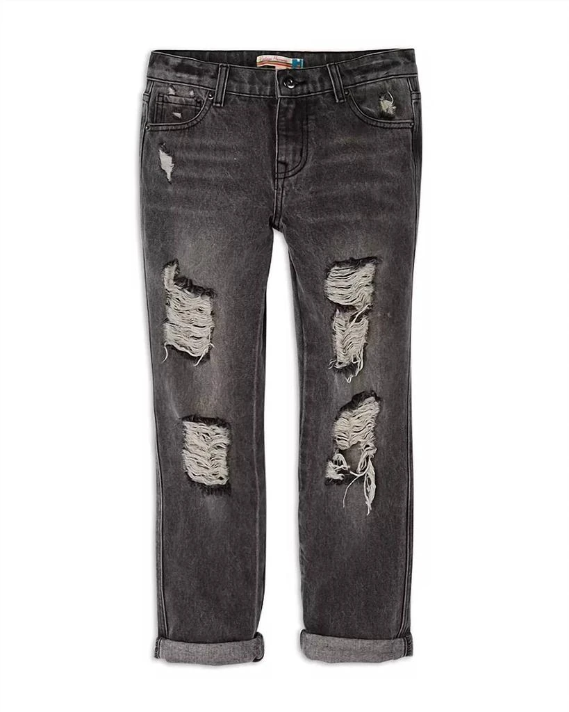 Vintage Havana Girl
s Distressed Boyfriend Jeans In Vintage Black