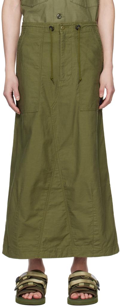 NEEDLES Khaki Fatigue Midi Skirt