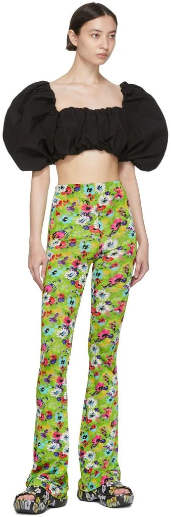 MSGM Green Viscose Leggings 4