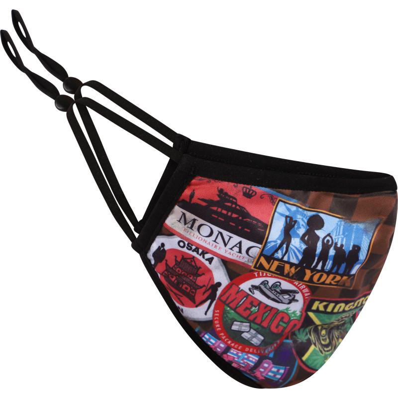 SprayGround Global mogul logo face mask in brown