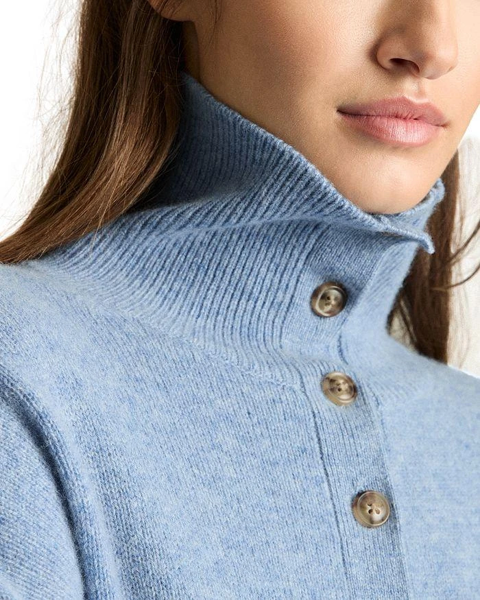 REISS Ava Wool Blend Open Neck Button Knit Sweater 4