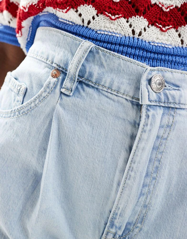 Stradivarius Stradivarius denim short in light blue 3