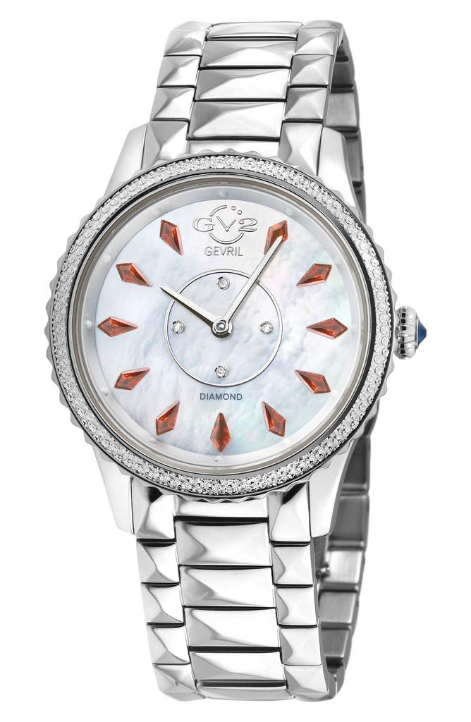 GV2 Siena Swiss Quartz Diamond Embellished Bracelet Watch - 0.02ct, 38mm