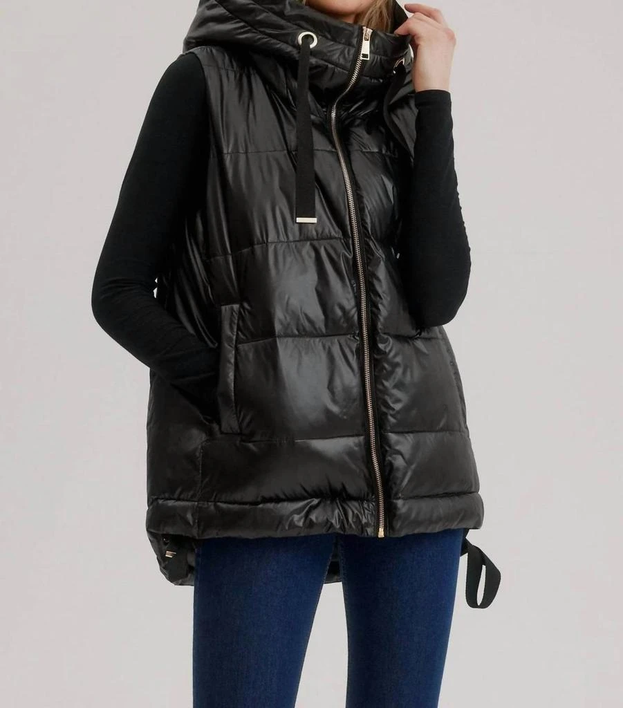 NIKKI JONES Nikki Jones - Quilted High Low Vest With Grosgrain Trims 1