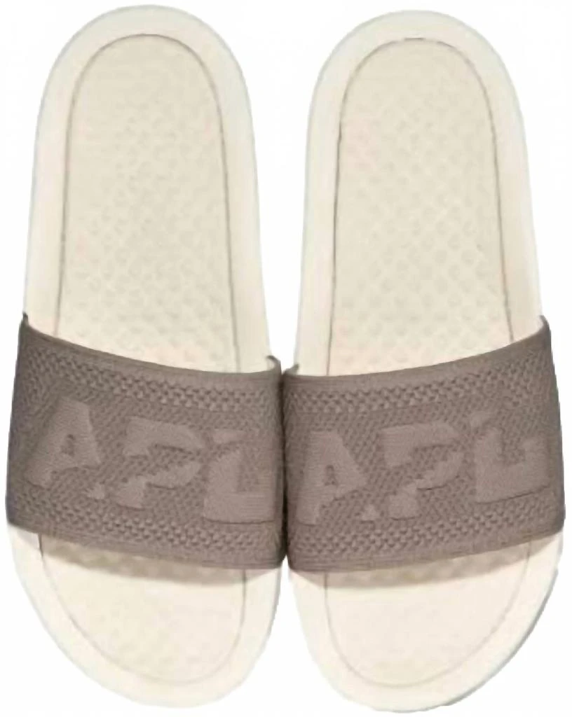 NEW APL men\'s big logo techloom slide in ivory/tundra APL Men main image 4