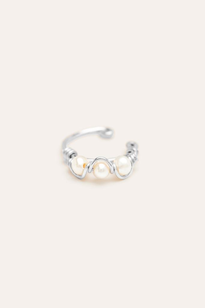 YAY Paris Faux Piercing Vague - Perles De Culture - Argent
