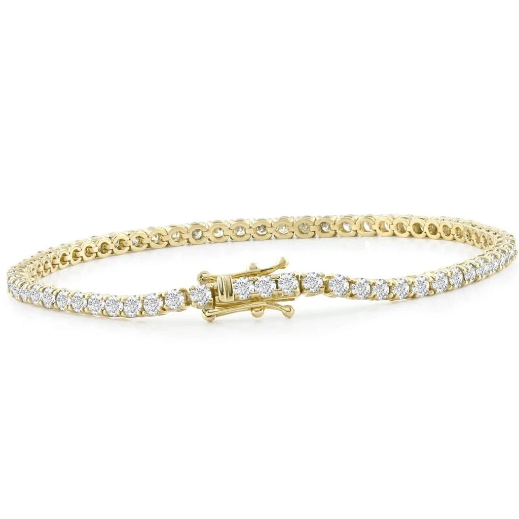 Pompeii3 14k White, Rose, or Yellow Gold Round Diamond Tennis Bracelet 5cttw 7" Women
s 2