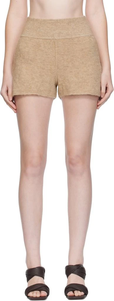 Rick Owens Beige Concordians Alpaca Knit Shorts 1