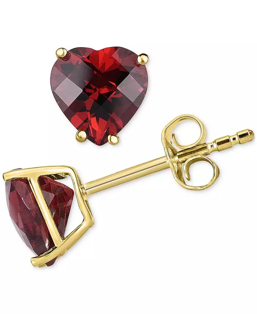 Macy's Heart-Shaped Garnet Stud Earrings (1-1/16 ct. t.w.) in 14k Yellow Gold 1