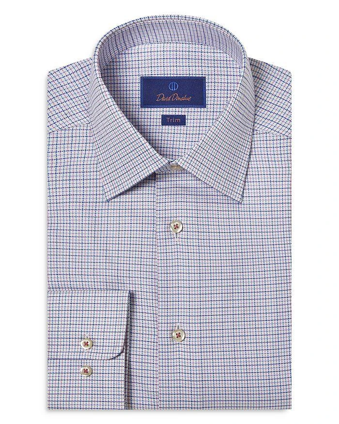 David Donahue Trim Fit Twill Check Dress Shirt 1