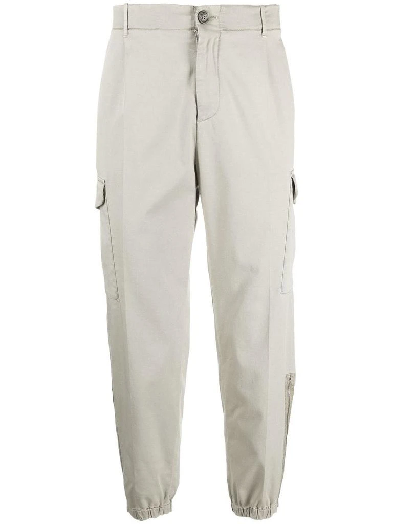 Brunello Cucinelli zip-cuff tapered trousers - men -  -  - Neutrals 1