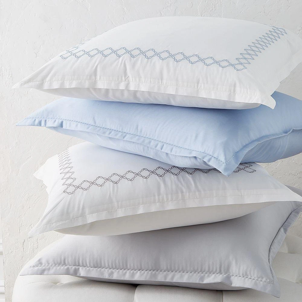 sky Embroidered Percale Duvet Cover and Shams Set - Exclusive 2