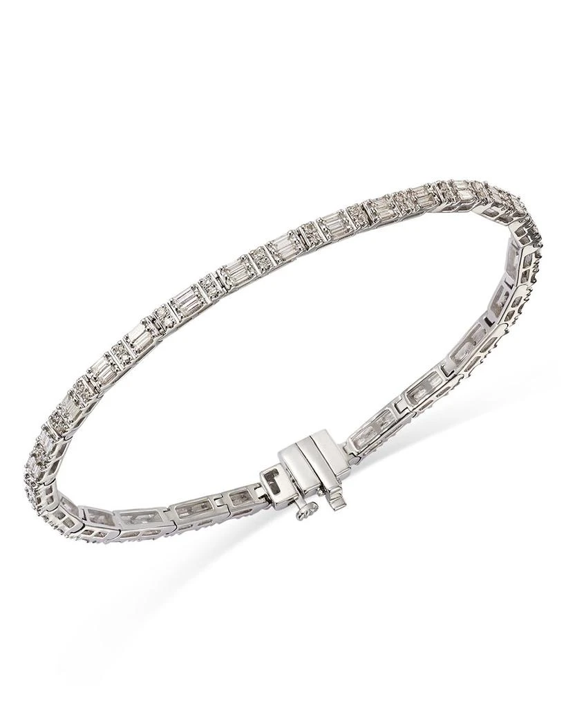 Bloomingdale
s Fine Collection Diamond Round
Baguette Tennis Bracelet in 14K White Gold, 1.4 tcw 1