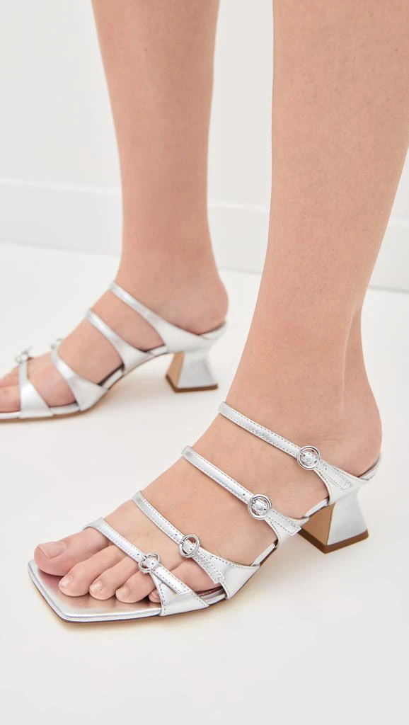 AEYDE Eanna Laminated Nappa Leather Silver Sandals 2